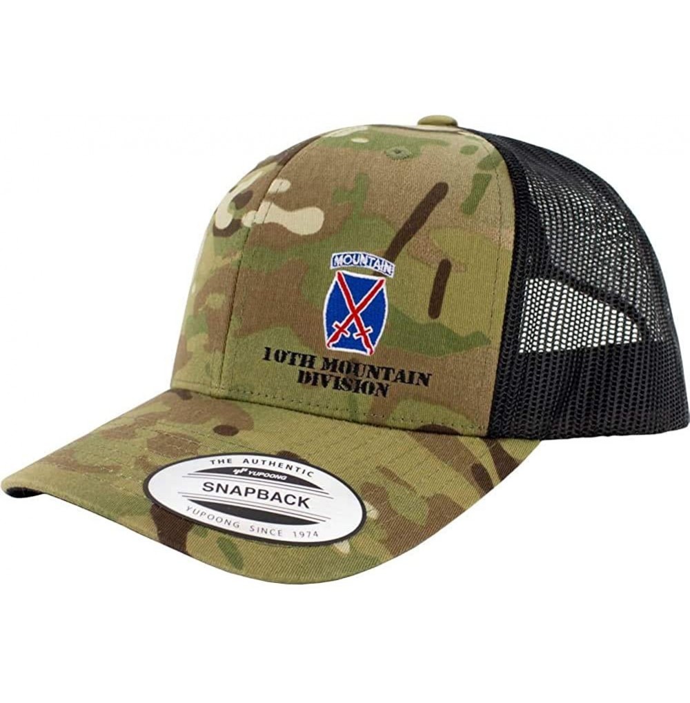 Baseball Caps Army 10th Mountain Division Full Color Trucker Hat - Green Multicam - CB18RNYSLD2
