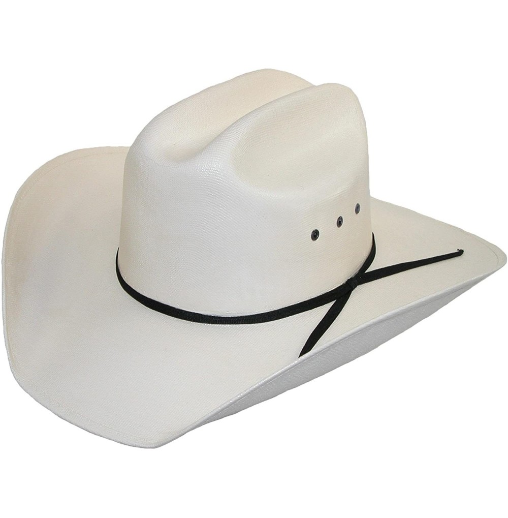 Cowboy Hats Men's White Canvas Cowboy Western Hat - White - CF11OZB9JXB
