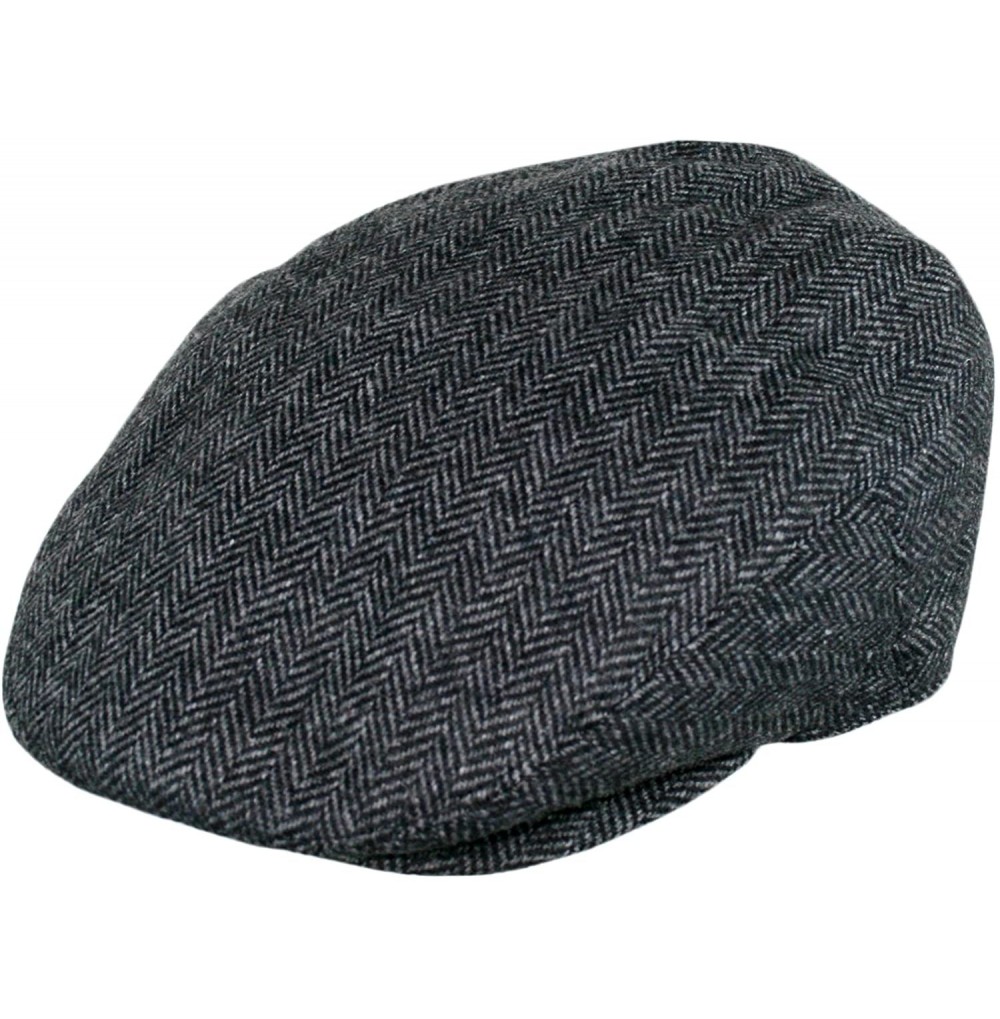 Skullies & Beanies Men's Premium Wool Blend Classic Flat IVY newsboy Collection Hat - 1935-charcoal - CG127FDNFD5