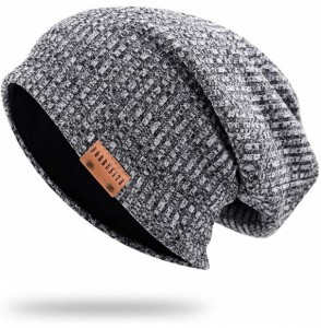 Skullies & Beanies Summer Slouchy Beanie for Men Baggy Knit Hats for Women Winter Skull Caps B011S - Black Mixed White - CU18...