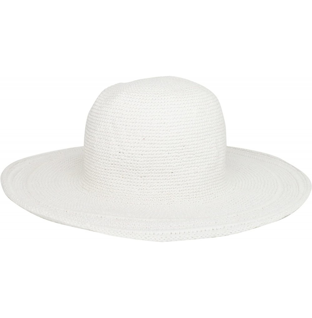 Sun Hats Women's Cotton Crochet 4 Inch Brim Floppy Hat Brim - White - CI1171D9YF3