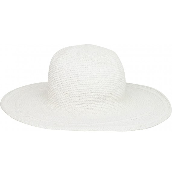Sun Hats Women's Cotton Crochet 4 Inch Brim Floppy Hat Brim - White - CI1171D9YF3