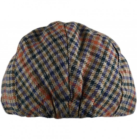 Newsboy Caps Men's Classic Herringbone Tweed Wool Blend Newsboy Ivy Hat (Large/X-Large- Charcoal) - Houndstooth Brown - CT17Y...