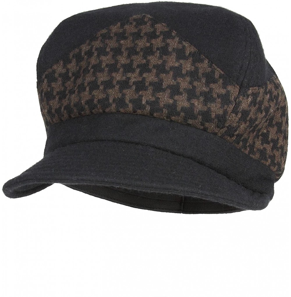 Newsboy Caps Winter Limited Edition Wool Blend Fashion Newsboy Hat Black/Brown - CZ11B96LQ7R