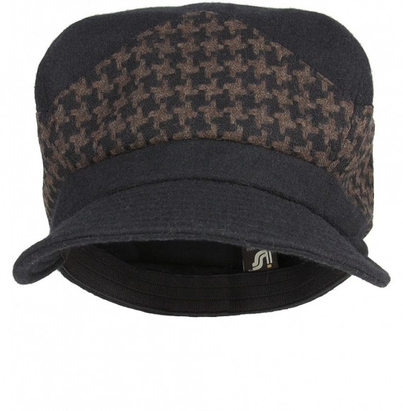 Newsboy Caps Winter Limited Edition Wool Blend Fashion Newsboy Hat Black/Brown - CZ11B96LQ7R