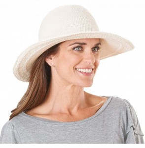 Sun Hats Women's Cotton Crochet 4 Inch Brim Floppy Hat - Natural - CB1171D9XFJ