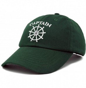 Baseball Caps Captain Hat Sailing Baseball Cap Navy Gift Boating Men Women - Dark Green - CD18WCQNI07