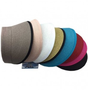 Sun Hats 100% Straw Sun Visor Hat Cap Sun Protection - Taupe - C512IDD6BFF