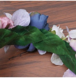 Headbands Flower Crown Bohemian Floral Headdress - Blue + Light Purple + Light Pink - CE18R3O6Q9T