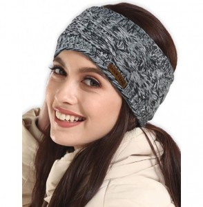 Cold Weather Headbands Cable Knit Multicolored Headband Warmers - Black/Gray Mix - CU193HHO2MM