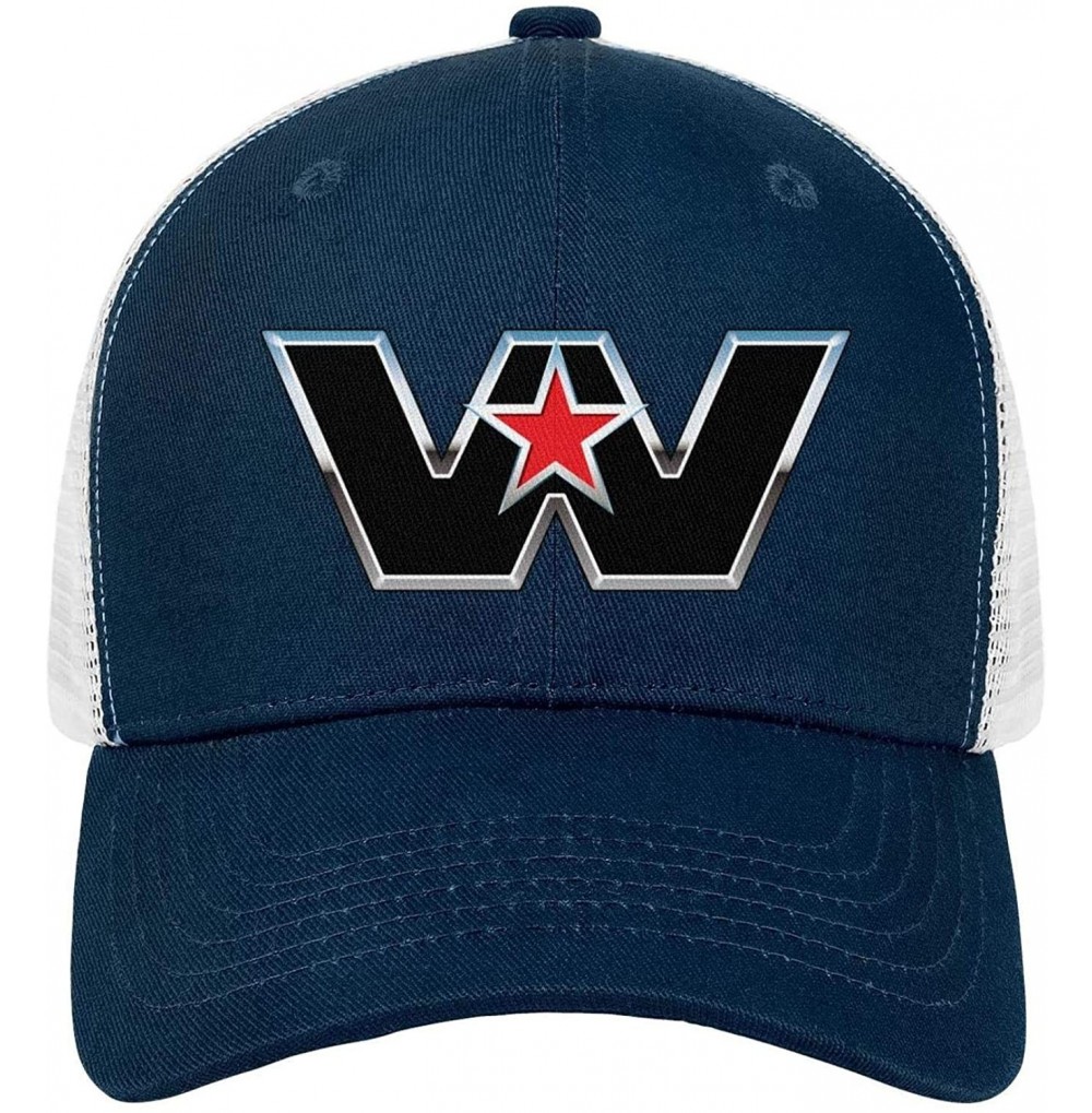 Baseball Caps Unisex Men's Baseball Hat Low Key Adjustable Mesh Trucker-Western-Star-Trucks-Flat Cap - Dark_blue-41 - CD18T96...
