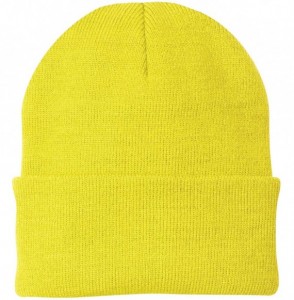 Skullies & Beanies Port & Company - Knit Cap - Neon Yellow - C018KA740SS