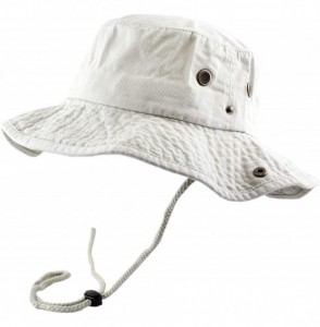 Sun Hats 100% Cotton Stone-Washed Safari Wide Brim Foldable Double-Sided Sun Boonie Bucket Hat - Pigment - Sand - CI18R43NUST