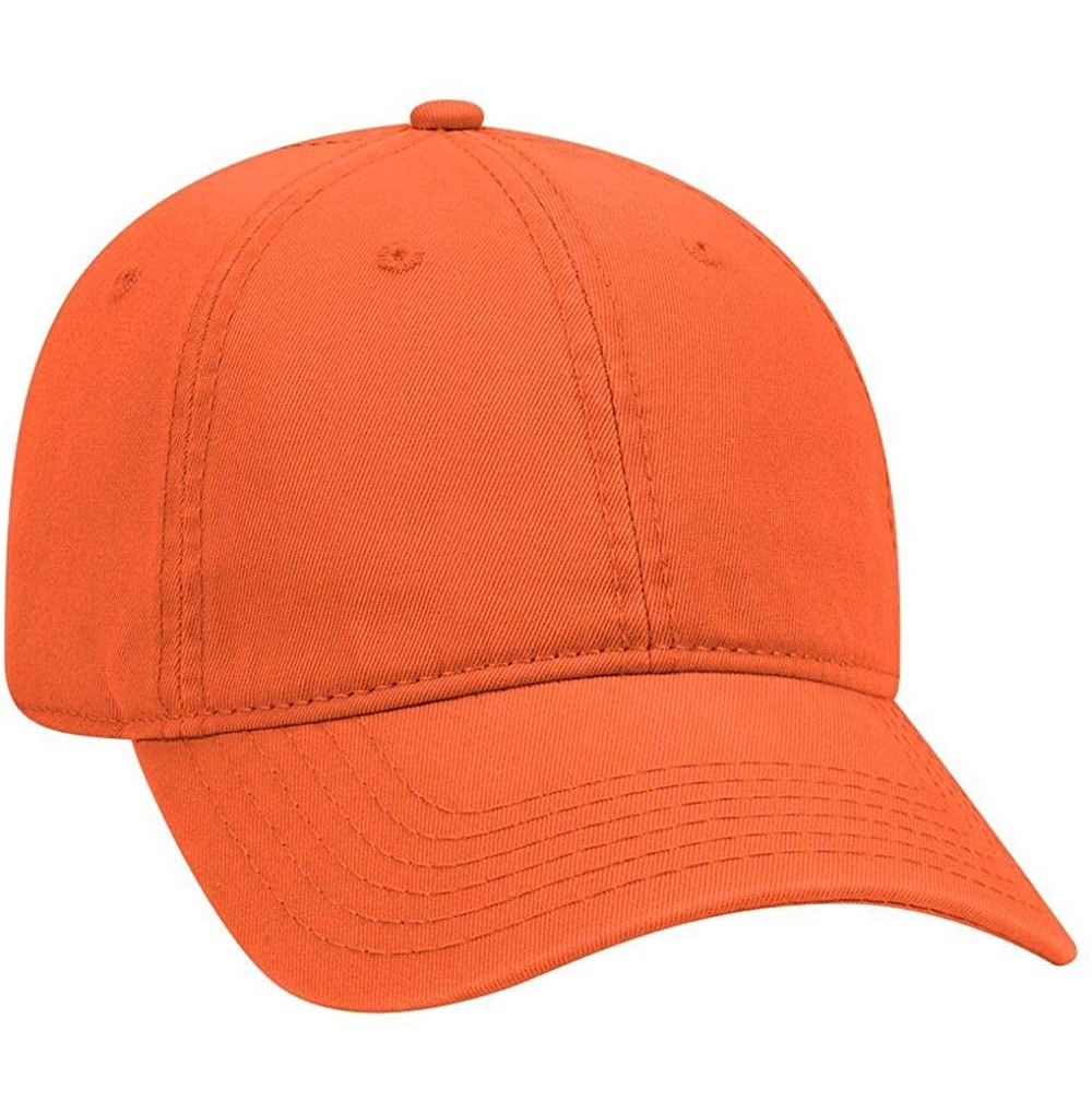 Sun Hats 6 Panel Low Profile Garment Washed Superior Cotton Twill - Orange - CJ180D5U5Q8