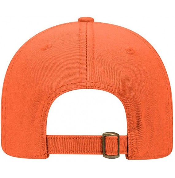 Sun Hats 6 Panel Low Profile Garment Washed Superior Cotton Twill - Orange - CJ180D5U5Q8