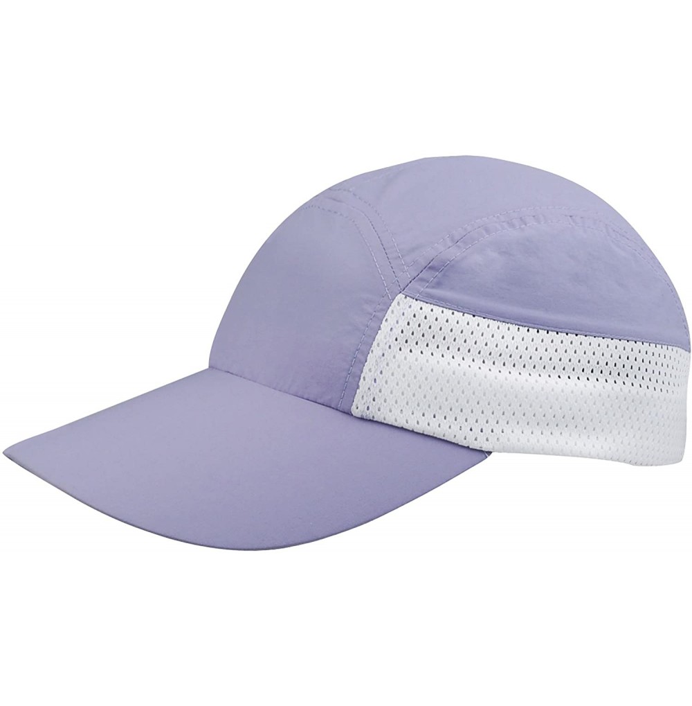 Sun Hats Taslon UV Cap with Removable Flap - Purple - CX11LV4GVHH