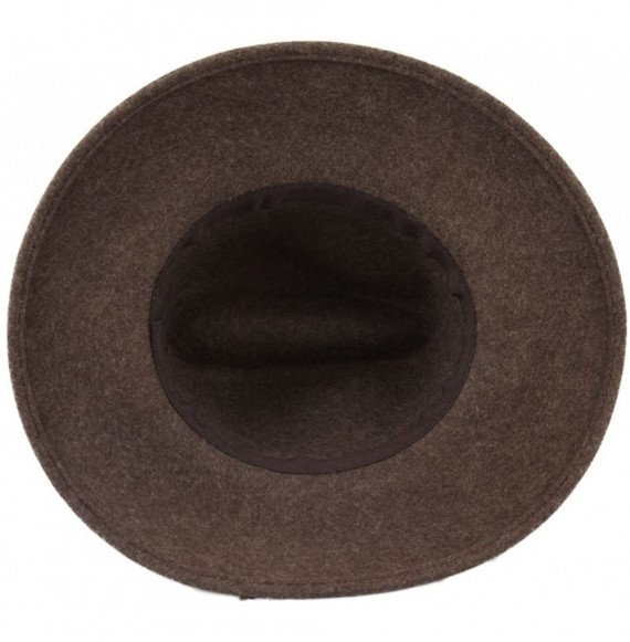 Fedoras Women's Lady Traveller Wool Felt Floppy Hat - Marron-chine - CI187NKEY69