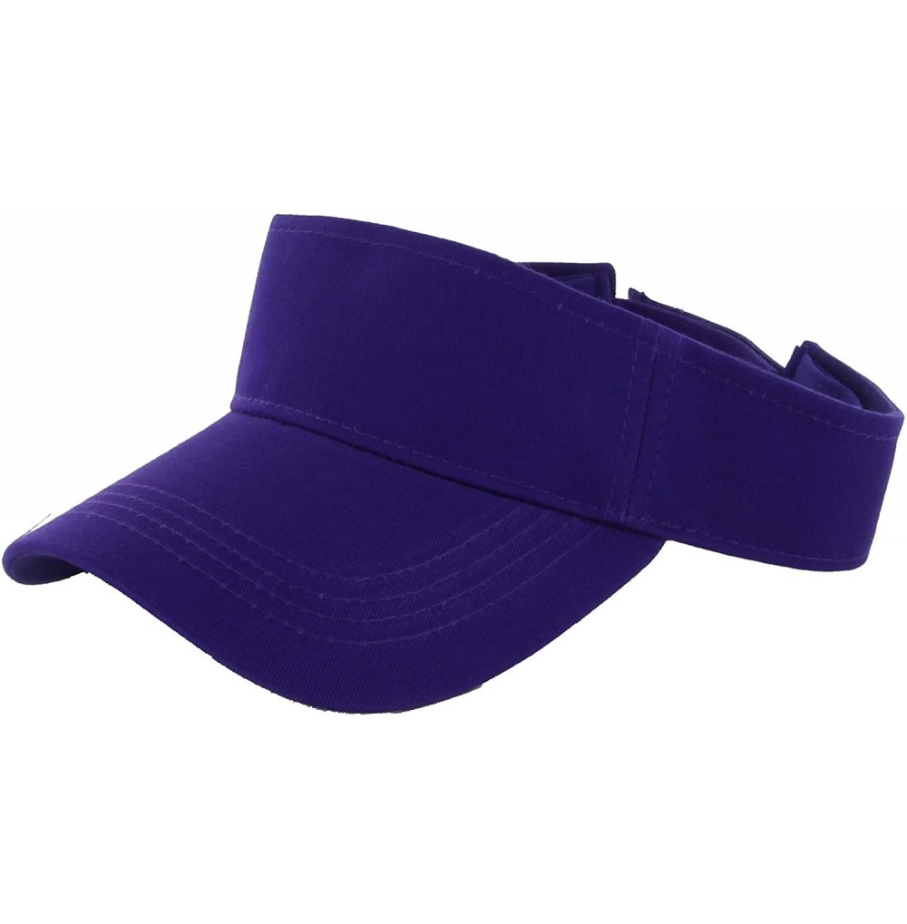 Visors Plain Men Women Sport Sun Visor One Size Adjustable Cap - Purple - C611SD3Q741