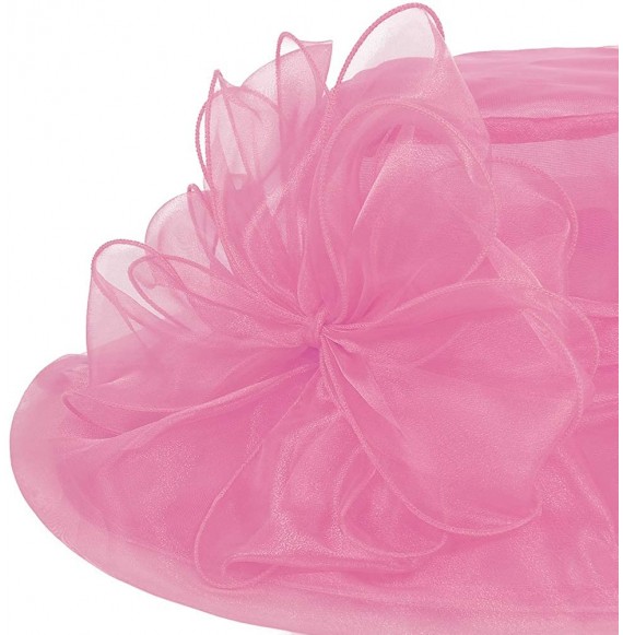 Sun Hats Women's Kentucky Derby Fascinators Church Wedding Easter Tea Party Hat - Pink - CY17AA8RMRM