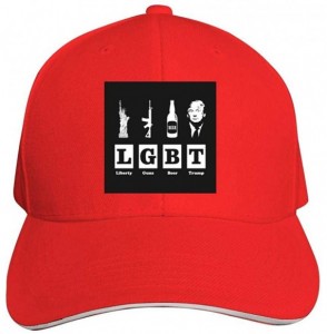 Baseball Caps Baseball Cap Liberty Guns Trump Beer Trump LGBT Pride Month LGBTQ 3D Printed Adjusted Peaked Cap - Red - CZ18UD...