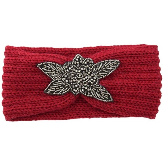 Cold Weather Headbands Chunky Headbands Warmers Crochet - Red - C9192H70W7I