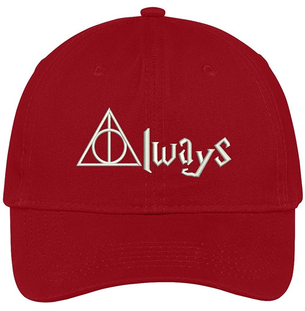 Baseball Caps Harry Always Embroidered Soft Crown 100% Brushed Cotton Cap - Red - CF17YTZITMD