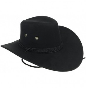 Cowboy Hats Westworld Cowboy Hat Faux Felt Outdoor Trip Wide Brim Hat Microsuede - Black - CS18G8O0UW2