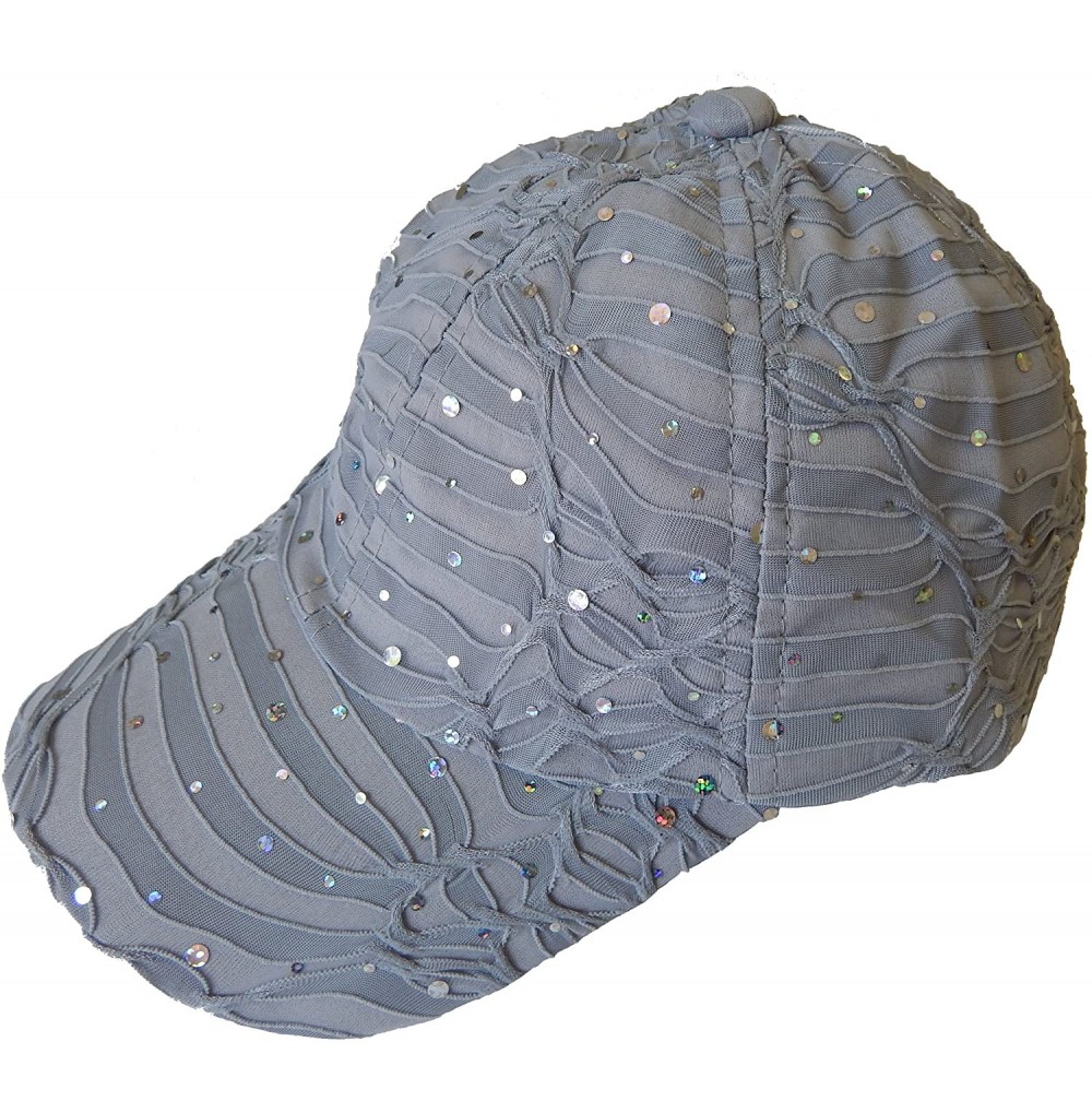 Baseball Caps Sparkle Baseball Cap [Style 630] - Silver Grey - CU11CYPYLZL