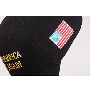 Baseball Caps Keep America Great Hat Donald Trump President 2020 Slogan with USA Flag Cap Adjustable Baseball Cap - Black 3 -...