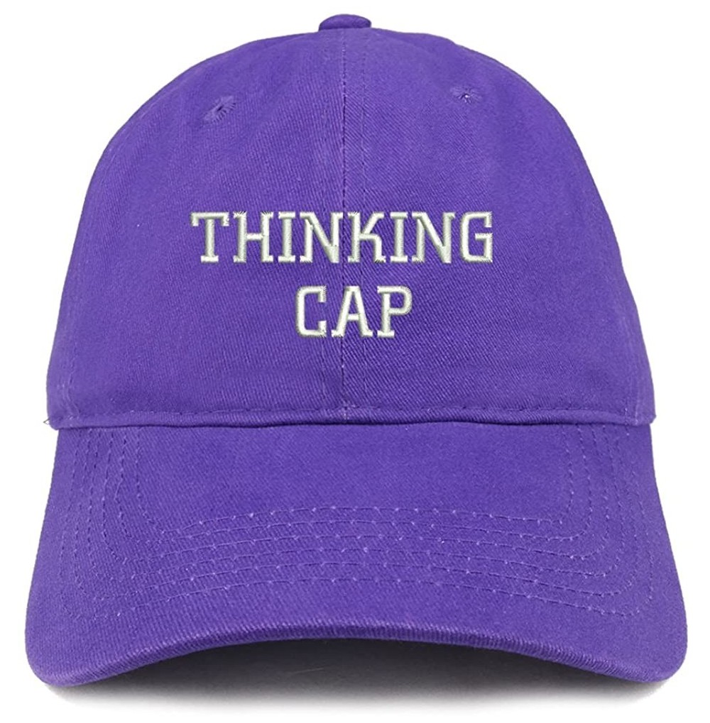 Baseball Caps Thinking Cap Embroidered Dad Hat Adjustable Cotton Baseball Cap - Purple - CJ18CS0IQCZ