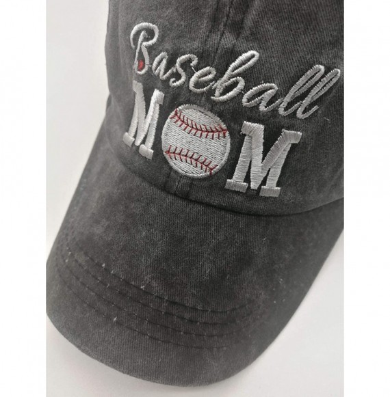 Baseball Caps Baseball Mom 1 Vintage Jeans Baseball Cap for Men and Women - Embroidered Ponytail Black - CH18U39I5YW