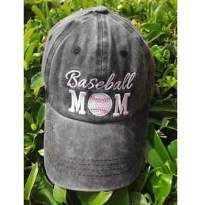 Baseball Caps Baseball Mom 1 Vintage Jeans Baseball Cap for Men and Women - Embroidered Ponytail Black - CH18U39I5YW