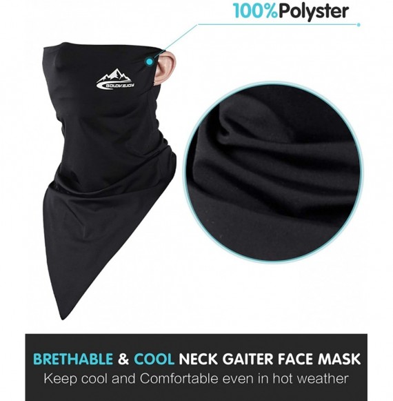 Balaclavas Cooling Ear Loops Neck Gaiter Bandana Mask Face Scarf Balaclava for Men & Women - 07-black - C0197NZNOA2
