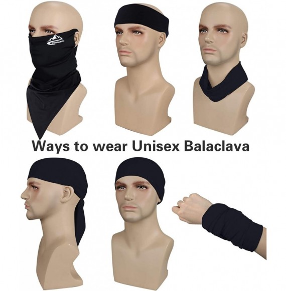 Balaclavas Cooling Ear Loops Neck Gaiter Bandana Mask Face Scarf Balaclava for Men & Women - 07-black - C0197NZNOA2