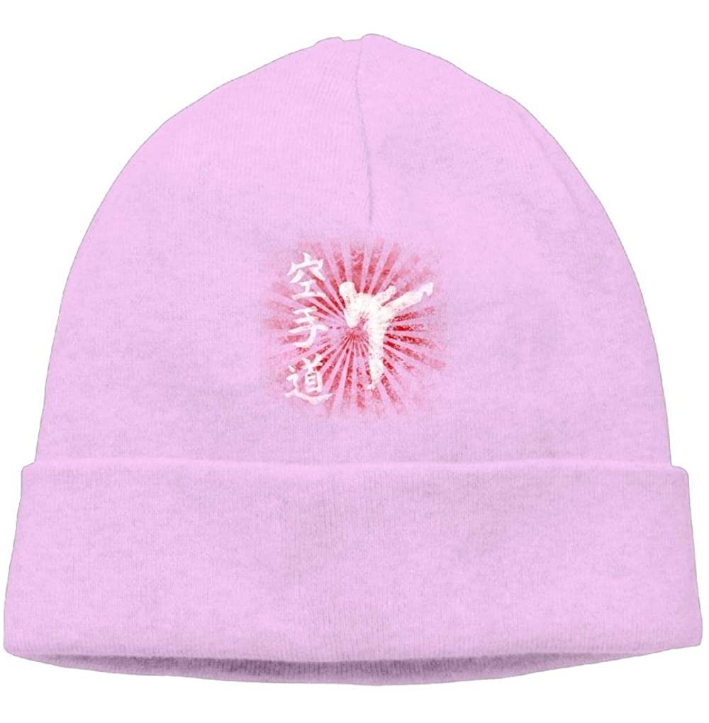 Skullies & Beanies Beanie Hat Karate Letter Slouchy Knit Cap for Unisex - Pink - CY18K5XG7QY