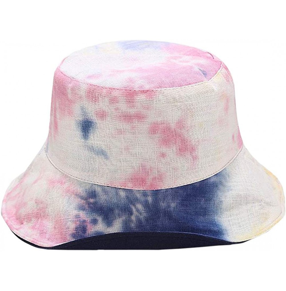 Bucket Hats Women Girls Cotton Leopard Print Reversible Bucket Hat Summer Double Sides Packable Hat for Outdoor Travel - CV19...