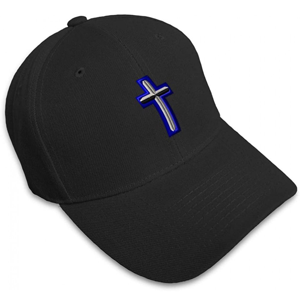 Baseball Caps Custom Baseball Cap Air Force Christian Chaplain Embroidery Strap Closure - Black - CY18SG26RZ4