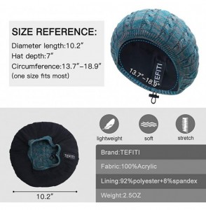 Skullies & Beanies Womens Snood Hairnet Headcover Knit Beret Beanie Cap Headscarves Turban-Cancer Headwear for Women - Blue-g...