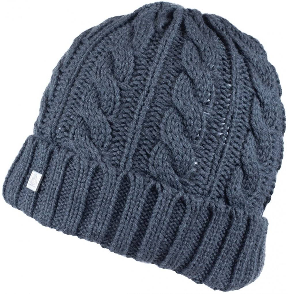 Skullies & Beanies Charcoal Grey Beanie - Irish Knit Thick Warm Winter Hat - CX1854IMER5