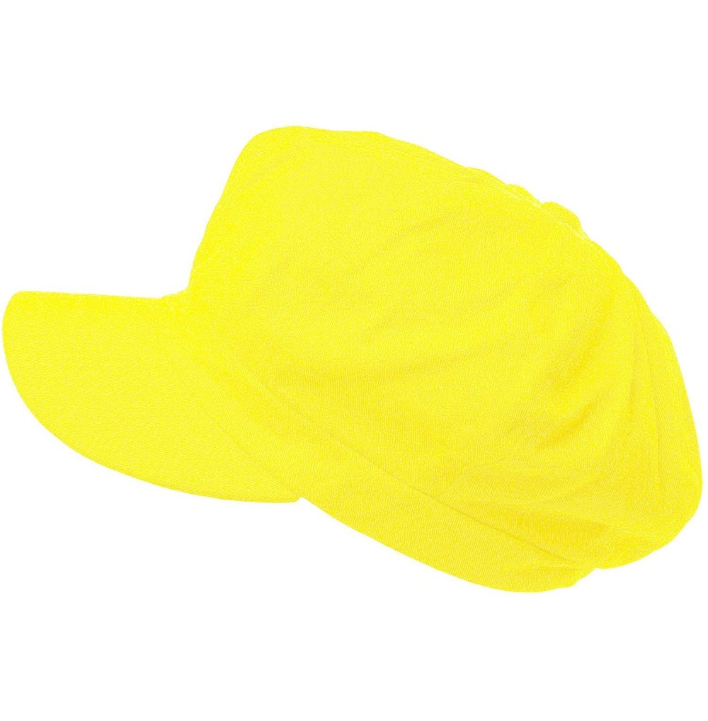 Newsboy Caps Summer 100% Cotton Plain Blank 8 Panel Newsboy Gatsby Apple Cabbie Cap Hat - Yellow - CB12N0GJPVN