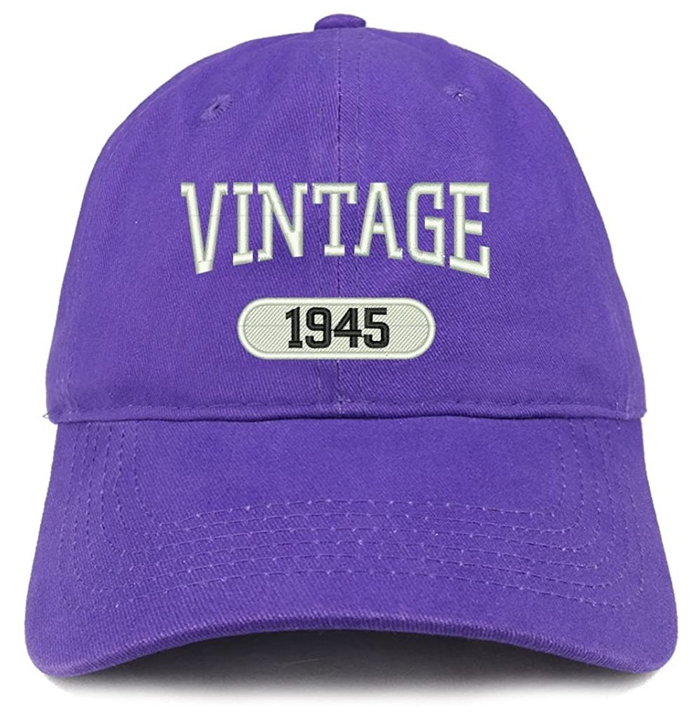 Baseball Caps Vintage 1945 Embroidered 75th Birthday Relaxed Fitting Cotton Cap - Purple - C8180ZMCNZ5