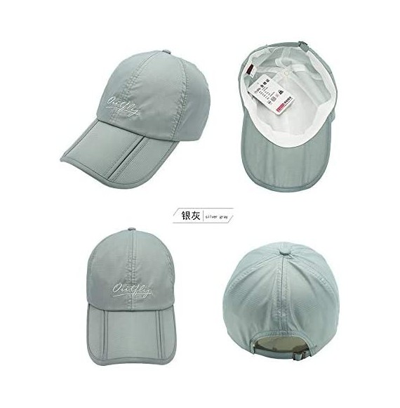 Baseball Caps Uxcellmo Waterproof Quick Drying Baseball Foldable - Dark Grey - CB18R6YHRCN