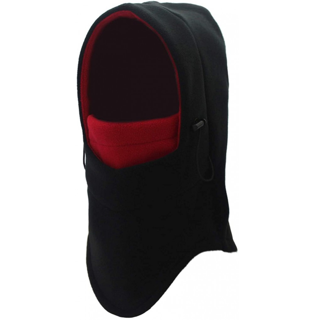 Balaclavas Double Layers Thicken Warm Full Face Cover Winter Ski Mask - Blackred - C6125M09WWV
