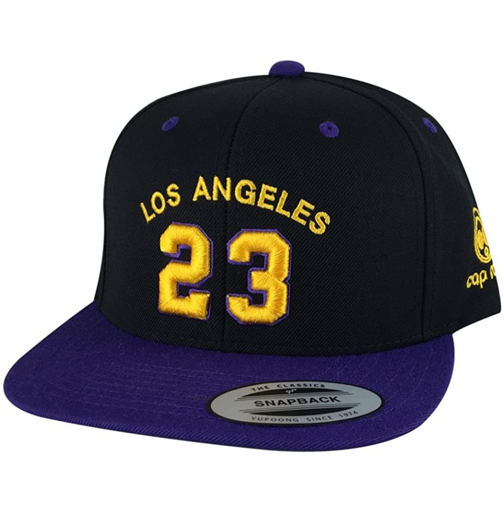 Baseball Caps Los Angeles Player LAbron 23 Snapback Cap Custom Embroidery Baseball Hat - Black Gold Purple Visor - CW18G7T3WTU