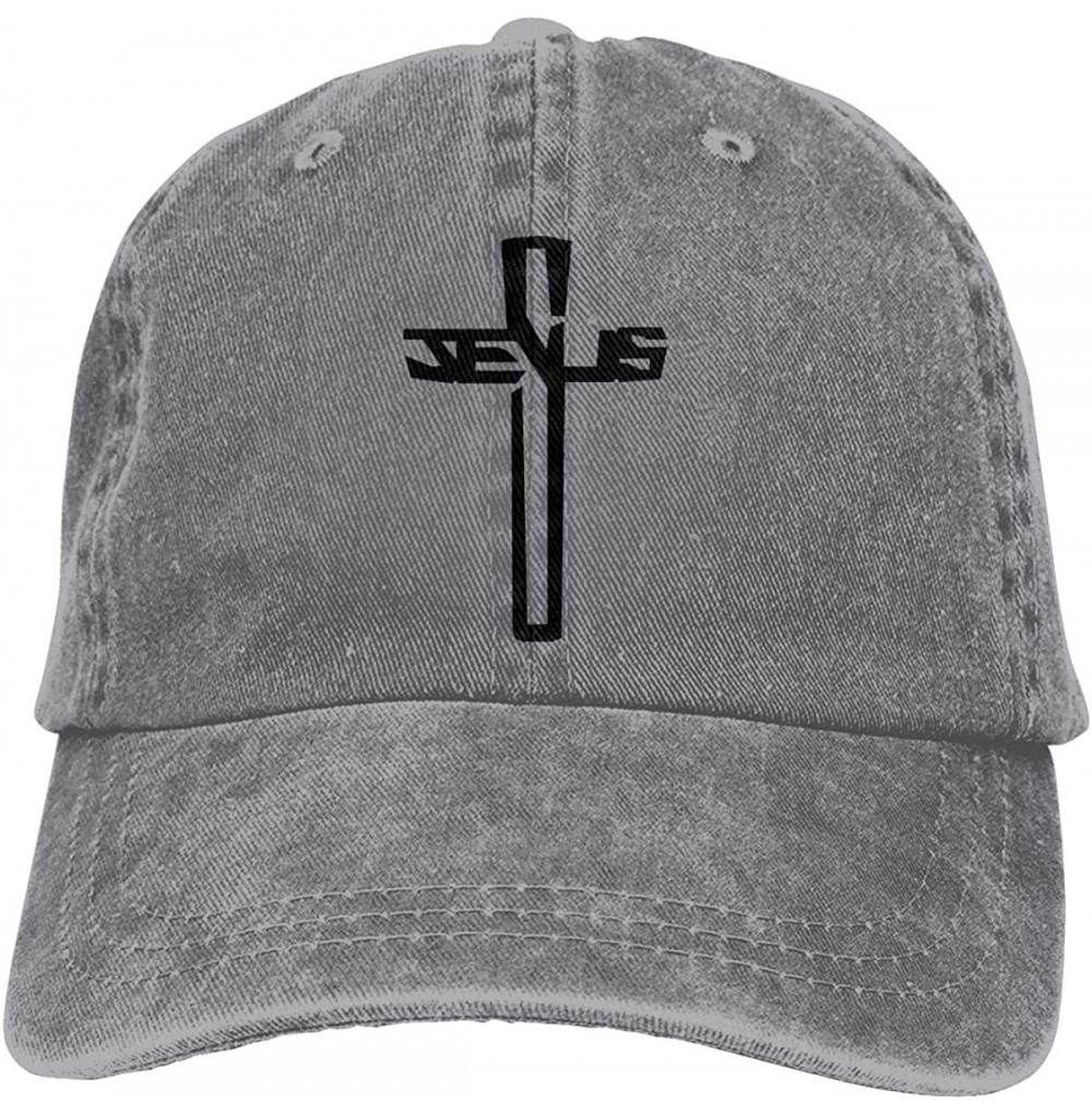 Baseball Caps Casual Men Women Christian Jesus Cross Flat Ajustable Snapback Cap - Grey 1 - CL1963Z4735