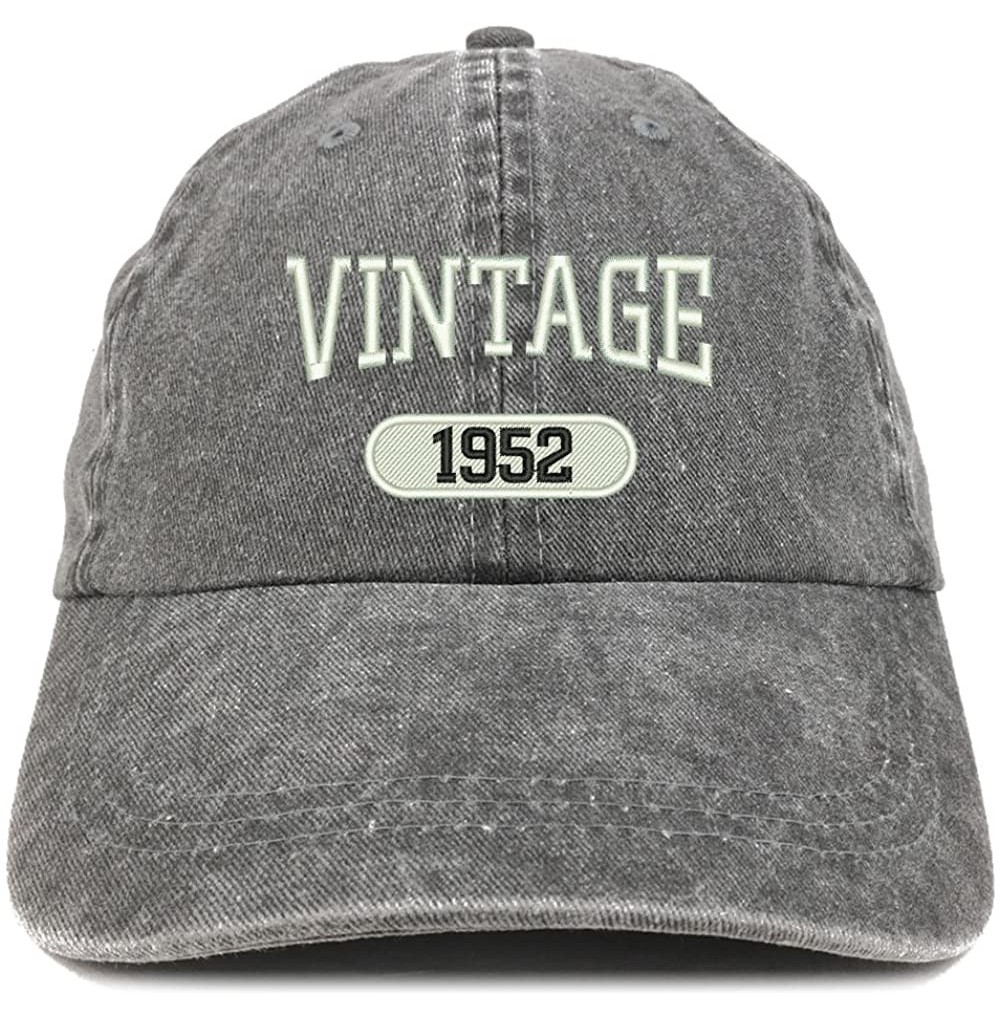 Baseball Caps Vintage 1952 Embroidered 68th Birthday Soft Crown Washed Cotton Cap - Black - CU180WX8YR7