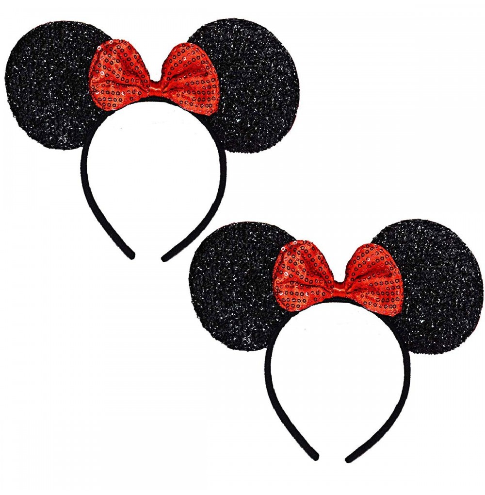 Headbands 2 Pcs Mouse Ears Headband Hairs Accessories for Children Mom Baby Boys Girls Birthday Party or Celebrations - Red -...
