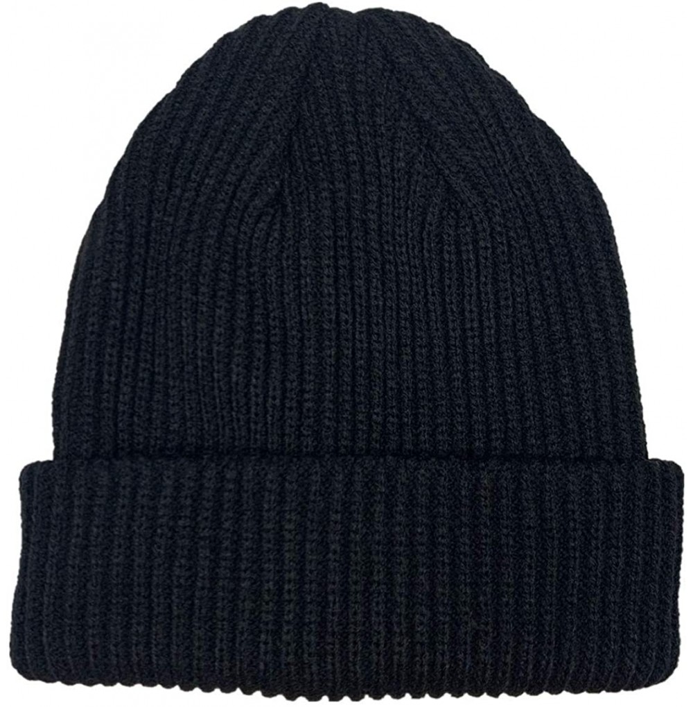 Skullies & Beanies Comfortable Unisex Beanie Warm- Stretchy & Soft Stylish & Trendy Knit hat - Black - CF192HINAQE