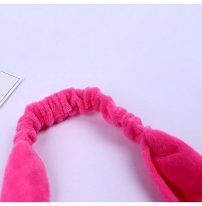 Headbands Cute Cat Ears Stretchy Elastic Wash Headbands Headscarf Cute Hair Band Accessories for Girls - Dark Pink - CE18HTWHH6R