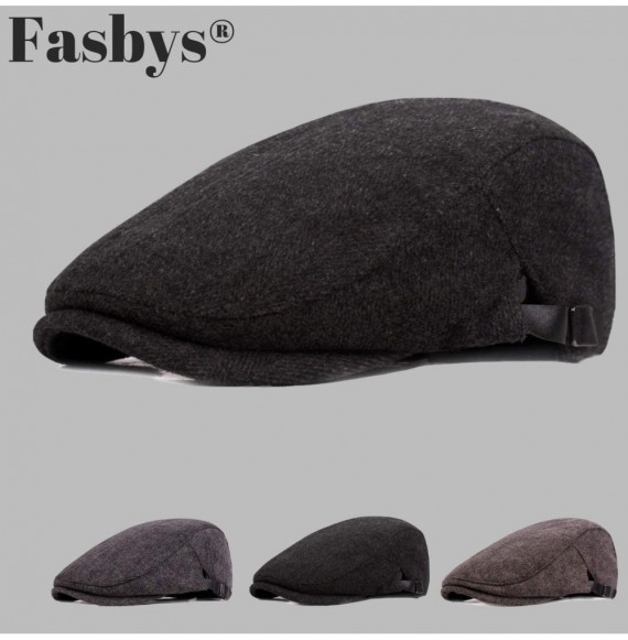 Newsboy Caps Men's Classic Cotton Flat Ivy Gatsby Cabbie Newsboy Cap Hat - Black - C1185UASE9G